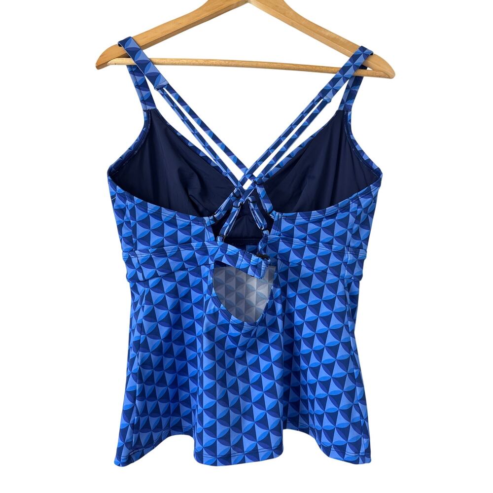 Title Nine Metis Underwire Tankini Swim Top - Cebu Size 38D Blue *EUC - Picture 4 of 8